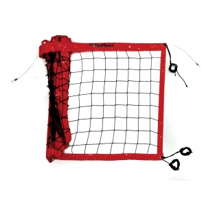 Profesjonalna siatka do siatkówki obszyta taśmą PCV w kolorze czerwonym L=9500