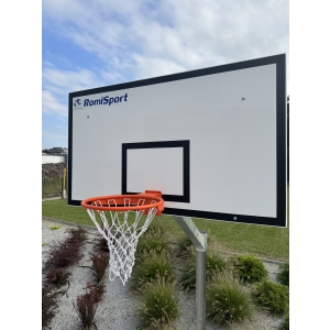 Kosz do koszykówki, wysięg 160cm, tablica 180x105, obręcz ocynkowana + siatka łańcuchowa