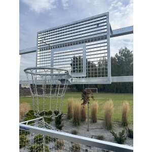 Bramko-kosz stacjonarny / tulejowany, tablica kratownica 120x90, obręcz ocynkowana, siatka łańcuchowa