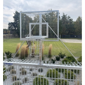 Bramka anty-wandal z koszem, tablica kratownica 120x90cm, obręcz ocynkowana, siatka łańcuchowa