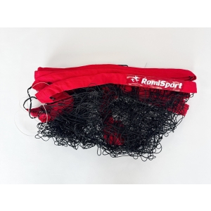 Rekreacyjna siatka do siatkówki obszyta taśmą PP w kolorze czerwonym L=8500