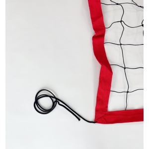 Rekreacyjna siatka do siatkówki obszyta taśmą PP w kolorze czerwonym L=8500