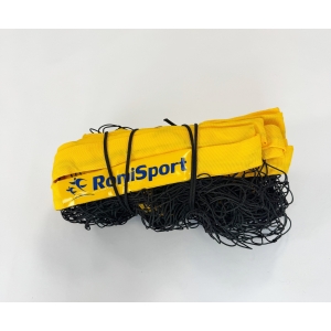 Rekreacyjna siatka do siatkówki obszyta taśmą PP w kolorze żółtym L=8500