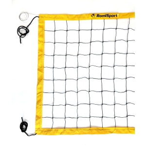 Rekreacyjna siatka do siatkówki obszyta taśmą PP w kolorze żółtym L=8500