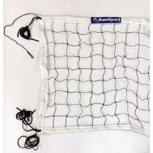 Profesjonalna siatka do siatkówki obszyta taśmą PP w kolorze białym L=9500, linka kewlarowa