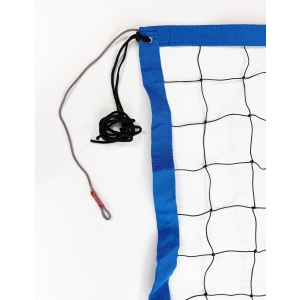 Profesjonalna siatka do siatkówki obszyta taśmą PP w kolorze niebieskim L=8500, linka kewlarowa