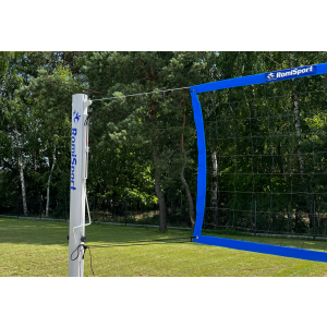 Profesjonalna siatka do siatkówki obszyta taśmą PP w kolorze niebieskim L=9500 RomiSport