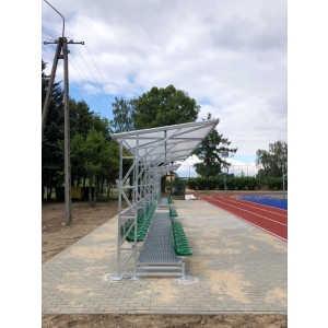 Trybuna modułowa dwurzędowa, zadaszona