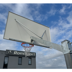 Kosz do koszykówki, wysięg 160cm, tablica 180x105, obręcz lakierowana z siatką PP