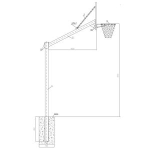 Kosz do koszykówki, wysięg 160cm, tablica 120x90, obręcz lakierowana