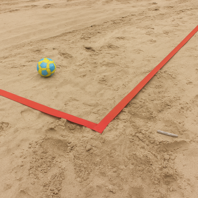 Linie pola boiska do piłki nożnej plażowej [pole 26x36m], kolor czerwony