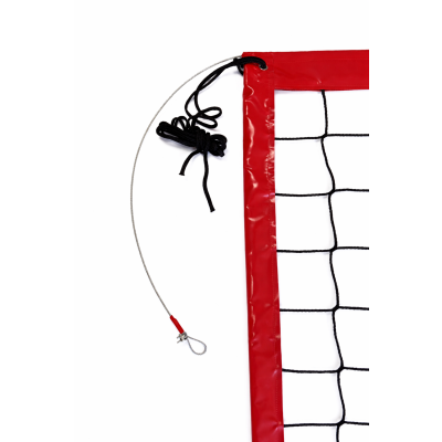 Siatka PRO do siatkówki 8,5x1m, kolor obszycia: czerwony