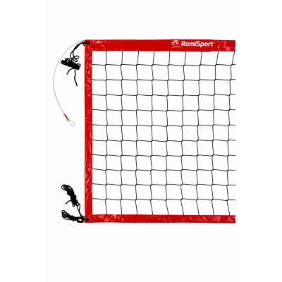 Siatka PRO do siatkówki 8,5x1m, kolor obszycia: czerwony
