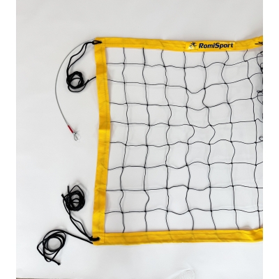 Siatka PRO do siatkówki 9,5x1m, kolor obszycia: żółty