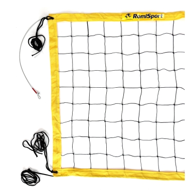 Siatka PRO do siatkówki 9,5x1m, kolor obszycia: żółty
