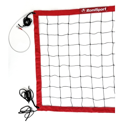 Siatka PRO do siatkówki 9,5x1m, kolor obszycia: niebieski