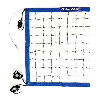 Siatka PRO do siatkówki 9,5x1m, kolor obszycia: niebieski