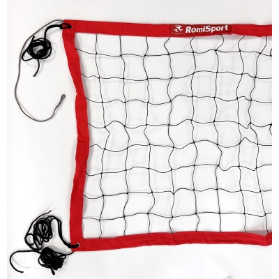 Siatka PRO do siatkówki 9,5x1m, kolor obszycia: czerwony