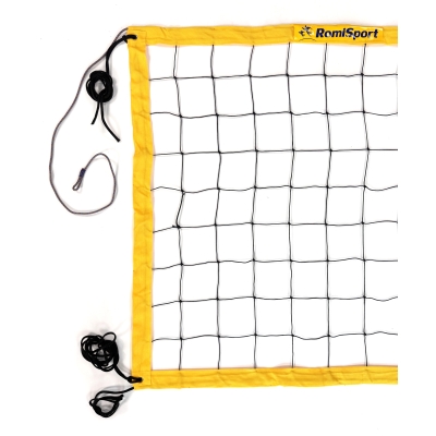Siatka PRO do siatkówki 9,5x1m, kolor obszycia: żółty