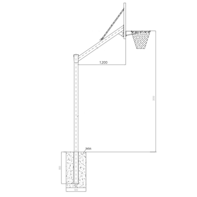 Kosz do koszykówki, wysięg 120cm, tablica epoksydowa 120x90 RomiSport
